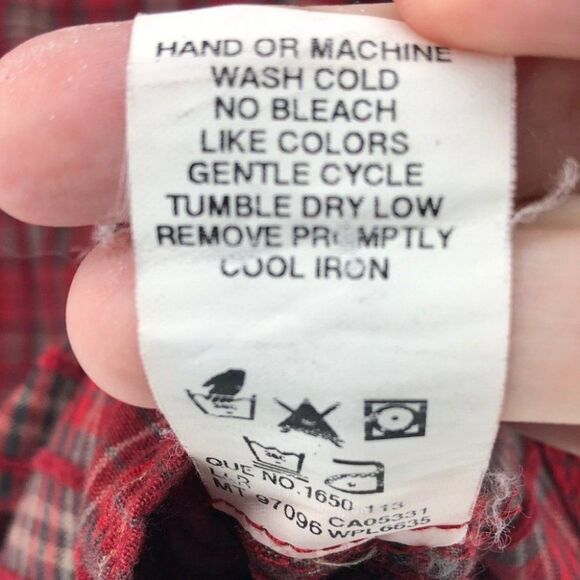 Woolrich Flannel Shirt Plaid Button Up Lightweight Textured Top Red Brown Small‎ - Picture 4 of 5